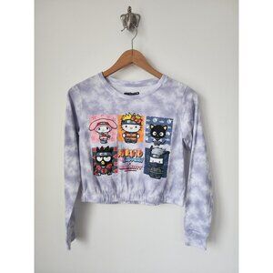 Naruto Shippuden X Hello Kitty and Friends gray tie dye long sleeve crop top XS